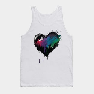 Heart Graffiti Style Tank Top